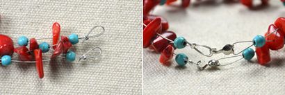 Comment faire un bracelet Criss Cross avec des perles de corail et turquoise 6 étapes