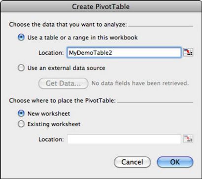 Wie man eine Pivot-Tabelle in Excel für Mac 2011 Stellen