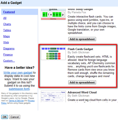 Comment faire numérique Flashcards Avec Google Docs Spreadsheets