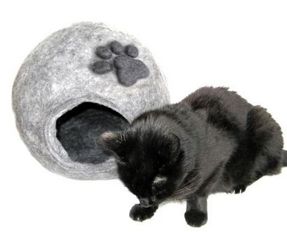 Wie man Felted Katzenbett mit Ohren aus 100% Wolle - Wolle Walker