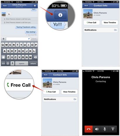 Wie man kostenlose Anrufe über Wi-Fi mit Facebook Messenger für iPhone, iMore machen
