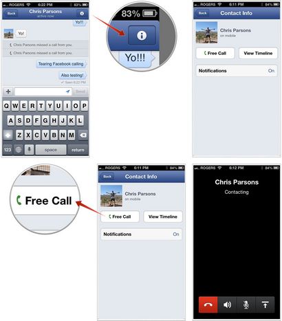 Comment faire des appels vocaux gratuits via le Wi-Fi avec Facebook Messenger pour iPhone, IVous