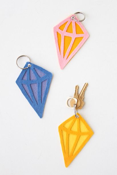 Wie man Geometric DIY Schlüsselanhänger und Schlagwörter mit Felt