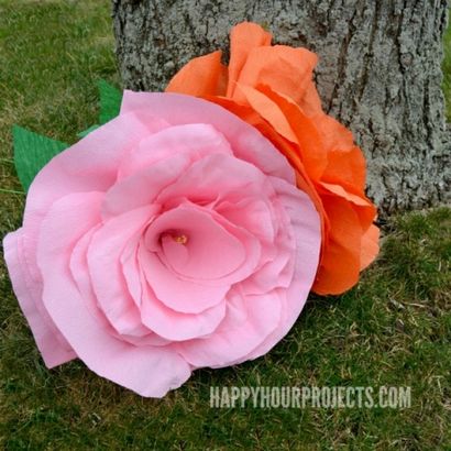 Comment faire du papier géant Crêpe Fleurs - Projets Happy Hour