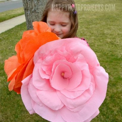 Comment faire du papier géant Crêpe Fleurs - Projets Happy Hour