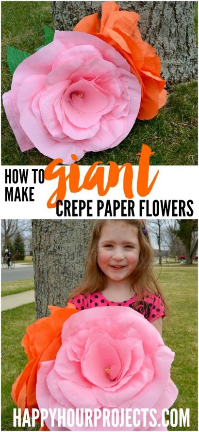 Comment faire du papier géant Crêpe Fleurs - Projets Happy Hour