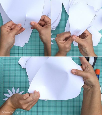 Wie riesige Papierrosen und dazu noch kostenlos Blütenblatt-Vorlage machen