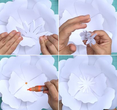Wie riesige Papierrosen und dazu noch kostenlos Blütenblatt-Vorlage machen