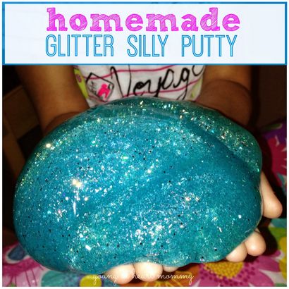 How To Make Homemade Glitter Silly Putty - Young At Heart Mommy