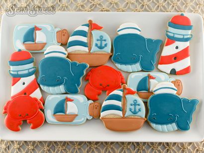 Comment faire Nautical Whale cookies - Semi Sweet Designs