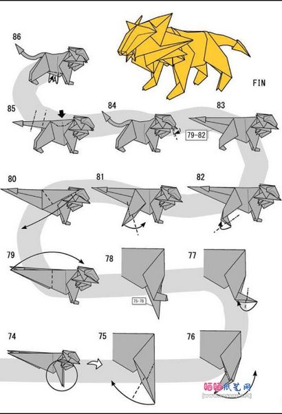 Comment faire des instructions de lion de l'origami