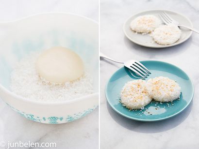Comment faire Palitaw (Sticky Rice Dumplings aux graines de coco et sésame grillé), Junblog