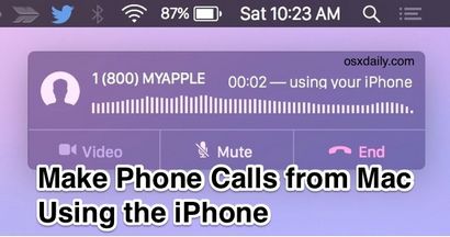 Comment faire des appels téléphoniques à partir de Mac à l'aide iPhone, OSXDaily
