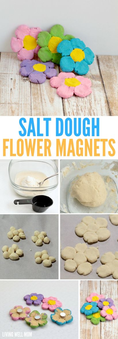 Wie man Salzteig Blumen-Magneten