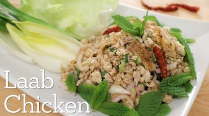 Wie man Thai Laab Gai (Larb Gai) - Spicy Thai Chicken Salad