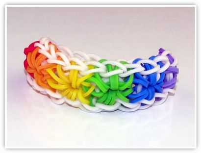 Comment faire le bracelet Starburst, Métier à tisser arc-en-Patterns