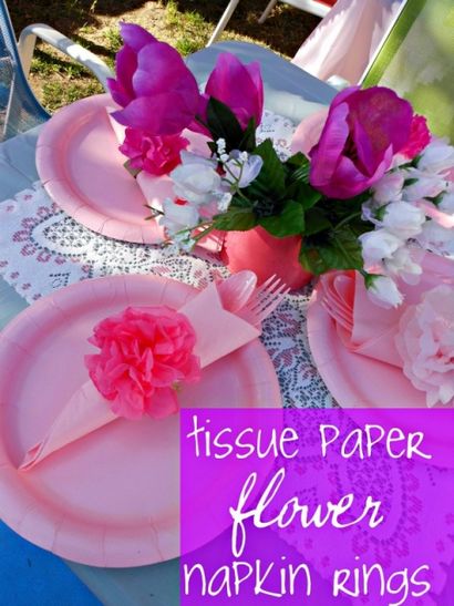 Comment faire des ronds de serviette papier tissu de fleurs pour une partie de thé - Une maman avec un plan de leçon