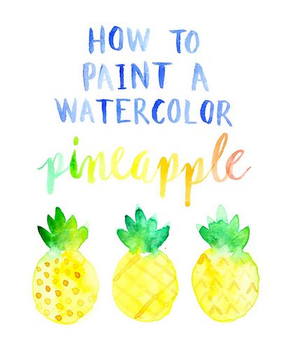 Wie ein Aquarell Ananas malen - Linien über