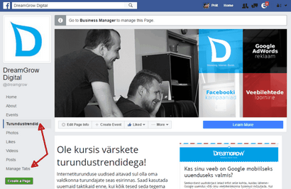 Wie Einrichten einer benutzerdefinierten Facebook Landing-Page App @DreamGrow Up