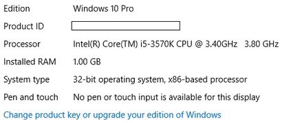 Mise à niveau de 32 bits à 64 bits dans Windows 10