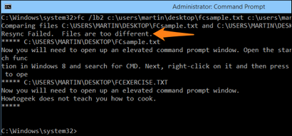 So verwenden FC (File Compare) von der Windows-Eingabeaufforderung