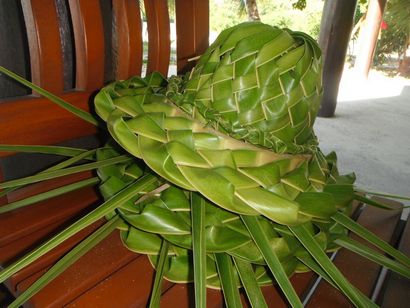 Comment Tisser un chapeau de noix de coco Out feuilles, bois Jenny