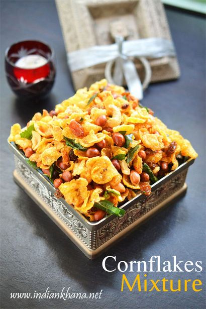 Indian Khana Flakes Mischung, Corn-Flakes Chivda Rezept, Easy Diwali Snacks Rezepte