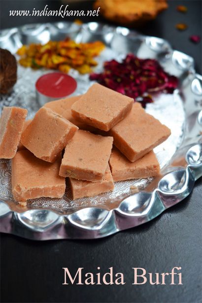 Indian Khana Maida Burfi, Maida Kuchen, Easy Diwali Süßigkeiten Rezepte
