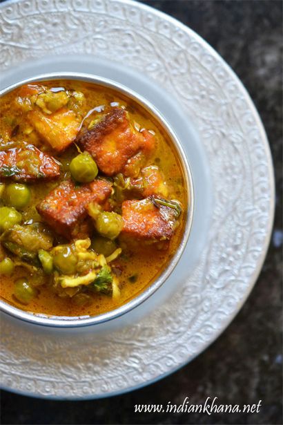 Khana Indian Matar Paneer Recette, Matière paneer - Comment faire Mutter paneer