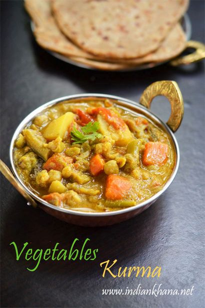 Indian Khana mixte légumes Kurma (Korma) sans noix de coco, Hôtel de style Veg Kurma