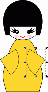 Tutoriel Inkscape Kokeshi Doll, vecteurs