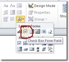 Legen Sie ein Kontrollkästchen In Microsoft Word 2010