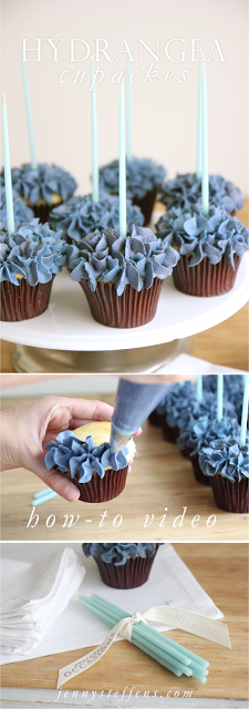Jenny Steffens Hobick Blaue Hydrangea Cupcakes für den Sommer