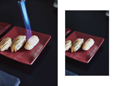 Jiro Dreams of Sushi ... und ich auch ein Menü von Nigiri, Sashimi, Aburi Sushi (abgefackelt Sushi) und
