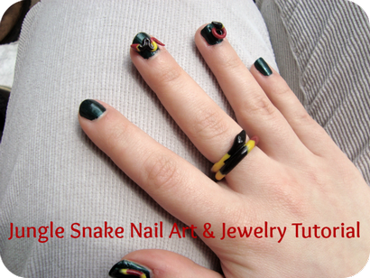 Jungle Snake Nail Art mit Fimo - Ermittelt Momma