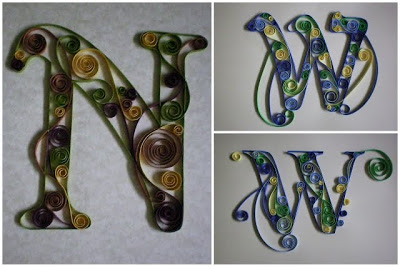 Juste Lu Quilled (papier frisé) monogrammes