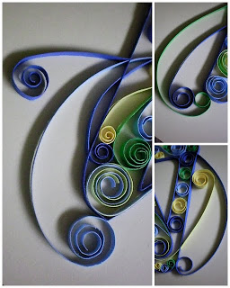 Juste Lu Quilled (papier frisé) monogrammes