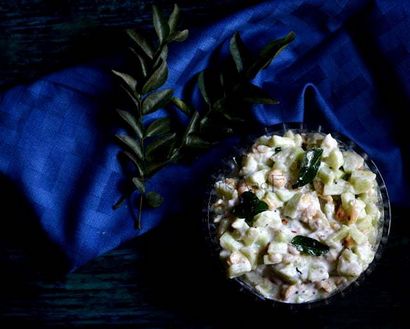 KAKDI CHI KOSHIMBIR, Maharashtrian CUMCUMBER Salat Rezept, Löffel Gabel und Nahrung