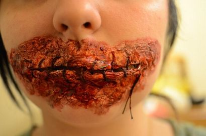 Gardez votre bouche fermée Ce Lips bricolage Cousu Regardez l'Halloween est ensanglantée Gruesome - Idées Halloween