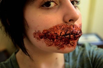 Gardez votre bouche fermée Ce Lips bricolage Cousu Regardez l'Halloween est ensanglantée Gruesome - Idées Halloween