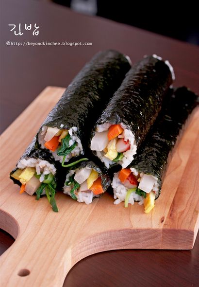 Kimbap, Koreanisch Algen Reisröllchen