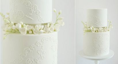La tuyauterie de dentelle pour les dessins de gâteau de mariage - gâteau Geek Magazine