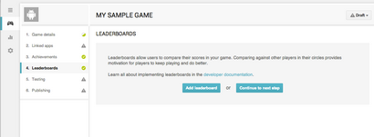 Rang, Play Games-Dienste, Google Developers