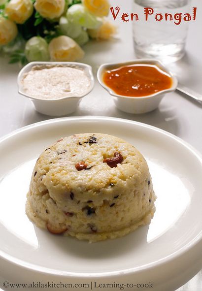 Lernen kochen Khara Pongal, Ven Pongal - Schritt für Schritt, südindischen Frühstück Rezept, Festival
