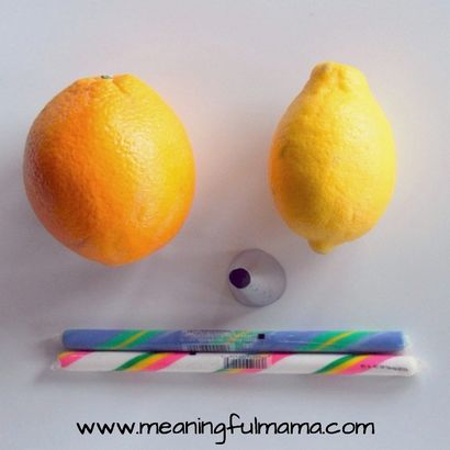 Citrons avec des bonbons bâton Straws