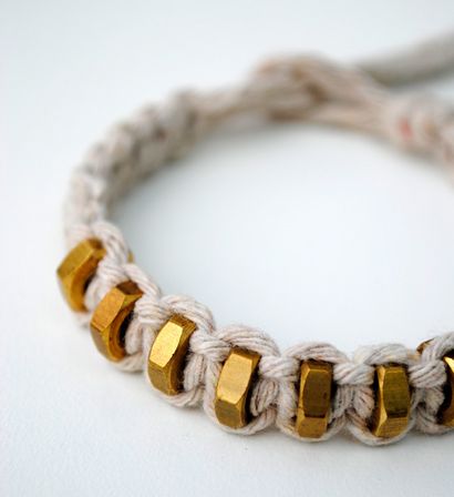 Macramé chaîne de noeud carré - Bracelet hexnut