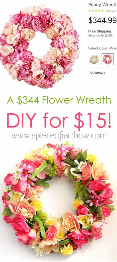 Faire un 344 $ Fleur Couronne pour 15 $ - un morceau de Rainbow