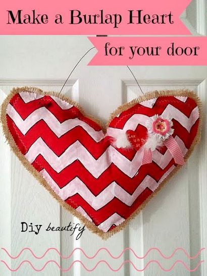 Machen Sie einen Burlap Herz für Ihre Tür, DIY verschönern