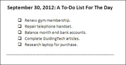 Faites une liste dans Microsoft Word 2010 pour le suivi à-Dos