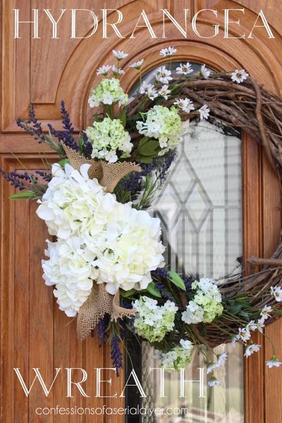 Faire une couronne de fleurs Hydrangea pour le printemps - Entre Naps sur le porche